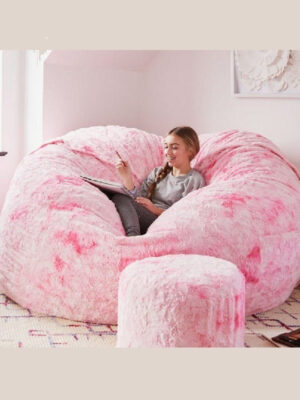 New giant sofa cover soft comfortable fluffy fur bean bag